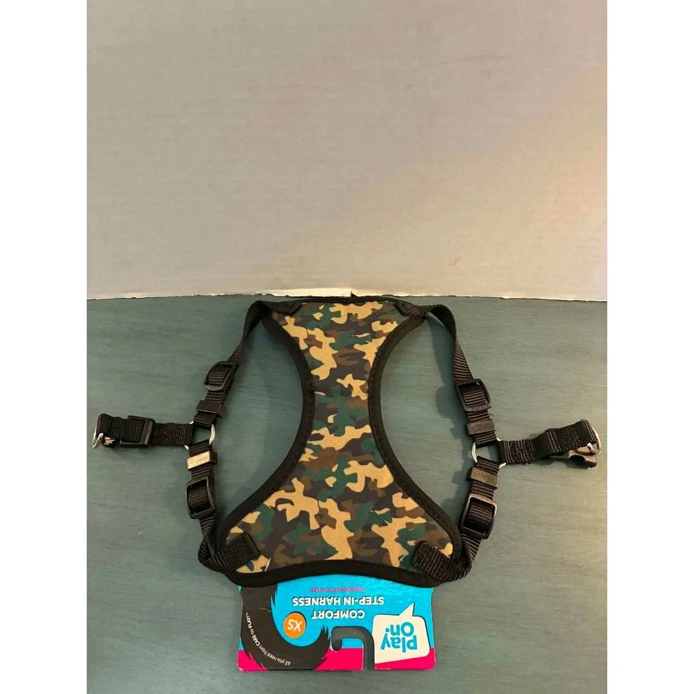 Play On Step-In Harness Dog XS Camo New Comfort Mesh Adjustable Small Pet